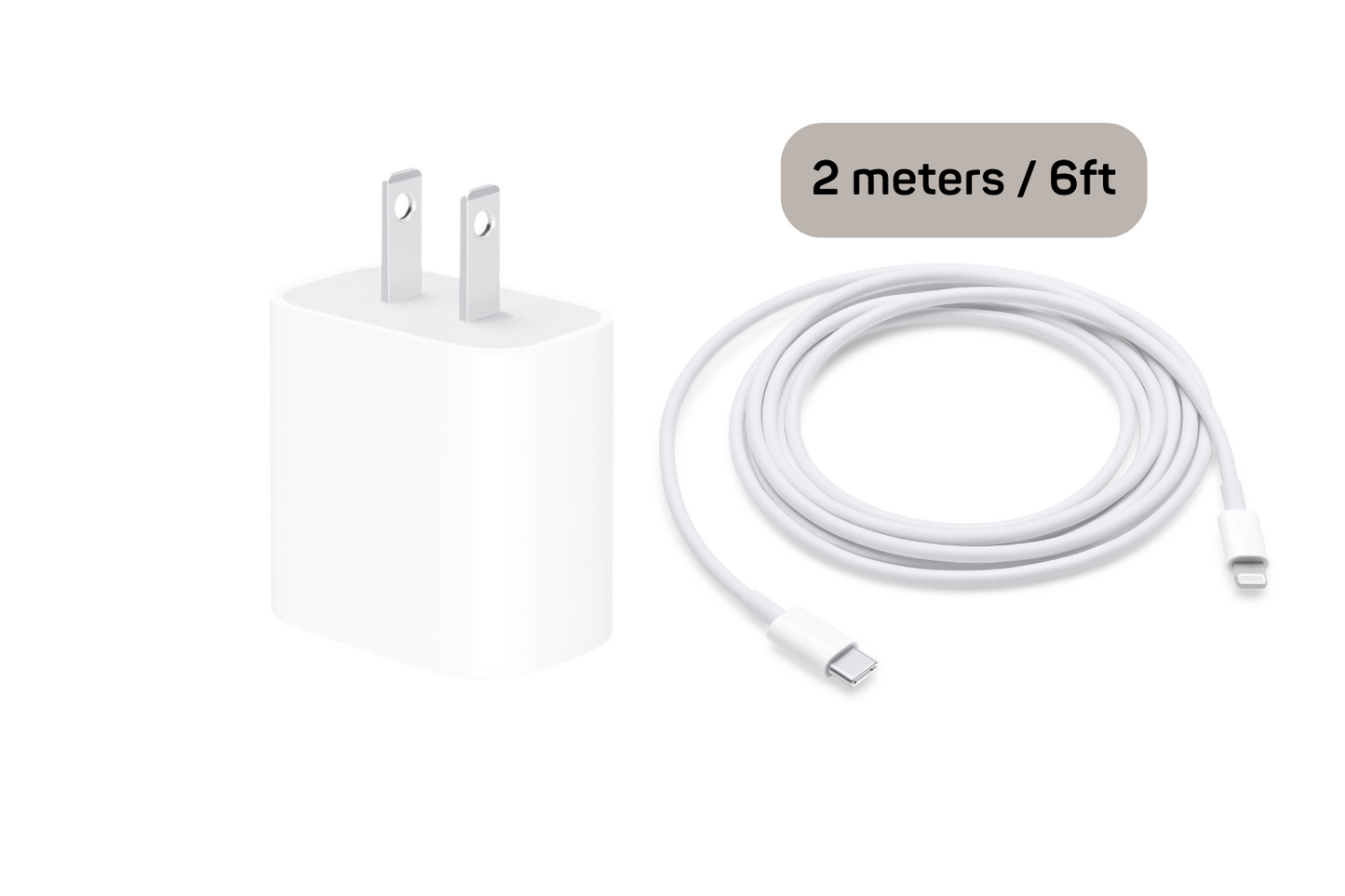Câble Apple USB-C vers Lightning de 2 mètres + bloc de 20 W