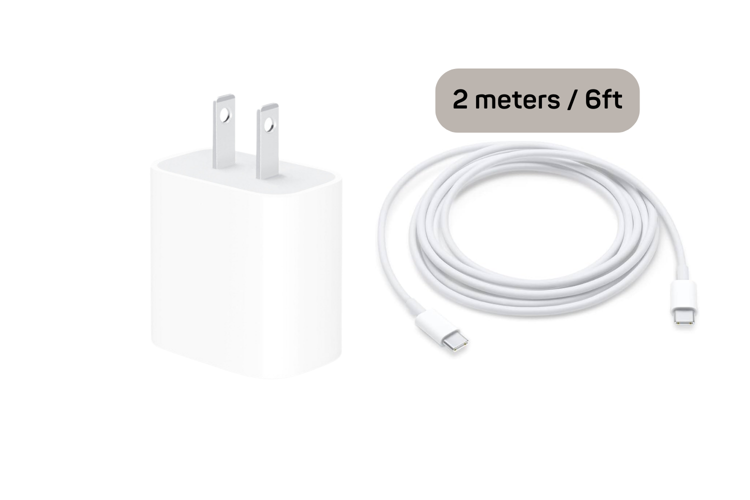 USB-C-to-USB-C 2 Meter Cable + 20w Block